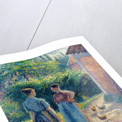 Peasant Women Chatting at Eragny, 1895-1902 by Camille Pissarro