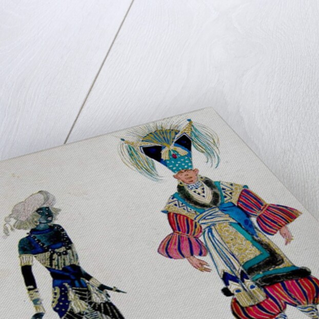 Costumes for a negro boy in 'Scheherazade' and Barbizon in 'Aladdin's Lamp' by Leon Bakst