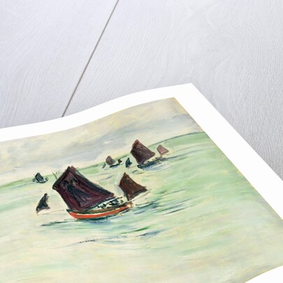 Fishing Boats at the large Pourville, 1882 by Claude Monet