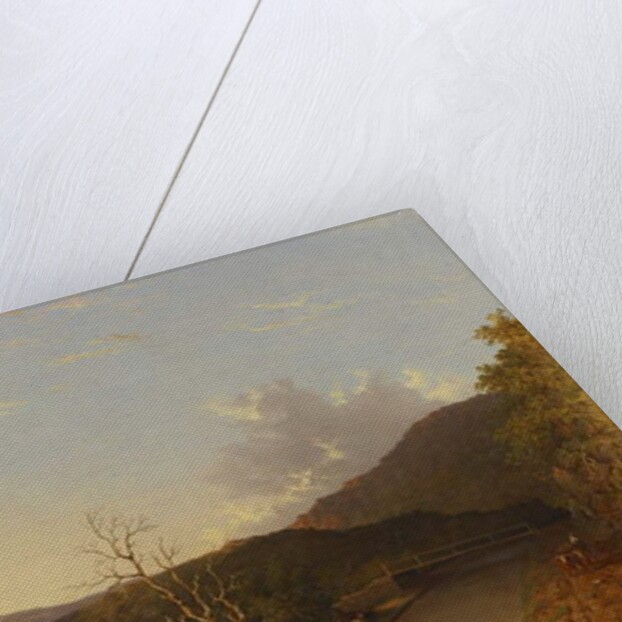 Erie Canal and Covered Bridge, 1847 by Walter Oddie