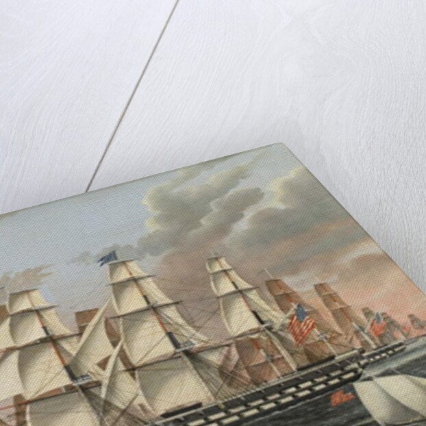 U.S. Ships-of-the-Line and Frigates Delaware and North Carolina, Brandywine, and Constellation, 1848 by James Guy Evans