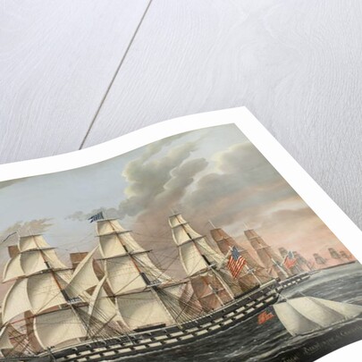 U.S. Ships-of-the-Line and Frigates Delaware and North Carolina, Brandywine, and Constellation, 1848 by James Guy Evans