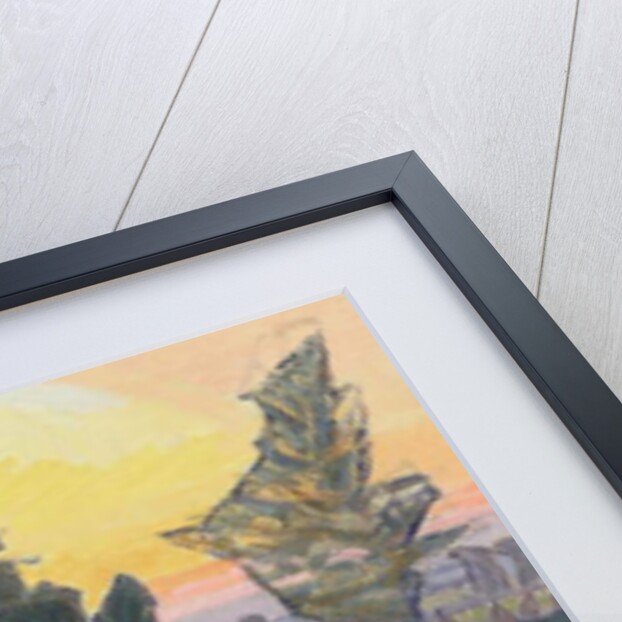 Sunset, Letchworth, with Man and Dog, 1912 by Spencer Frederick Gore