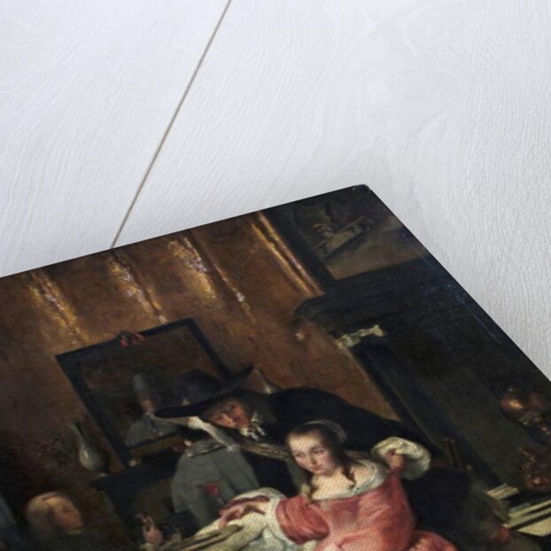 Dutch Interior with figures by Ludolf de Jongh