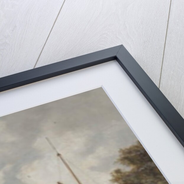 The present Hammersmith Bridge under construction showing the temporary bridge, 1886 by Archibald Webb