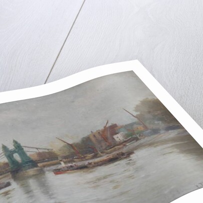 Hammersmith Bridge - the present one - post 1887 - looking from the Surrey shore by Charles John de Lacy