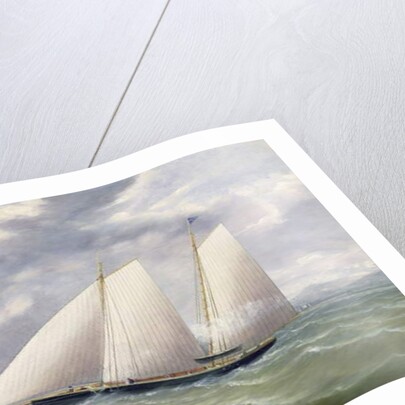 A Cutter in a Strong Wind Flying a Burgee of the Royal Thames Yacht Club by Arthur Wellington Fowles