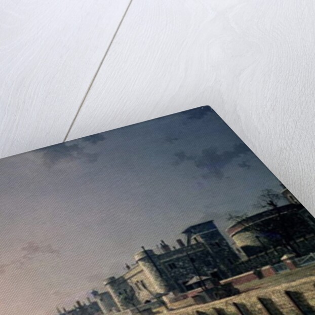 Tower of London and the Thames in moonlight by Henry Pether