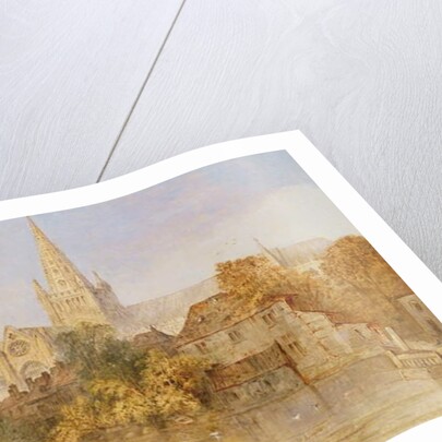 Lichfield Cathedral from Stowe Pool, c.1850 by English School