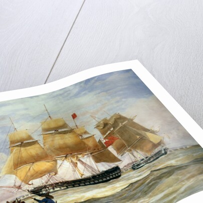 HM Ships 'Ganges' and 'Sapphire' off Pernambuco, 1829 by Emeric Essex Vidal