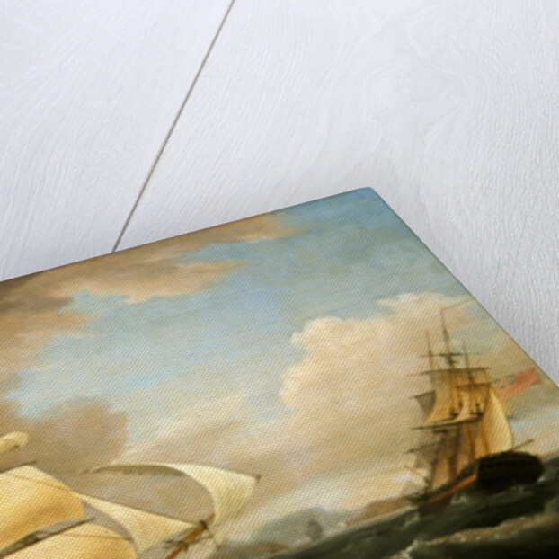 Shipping scene by Thomas Whitcombe