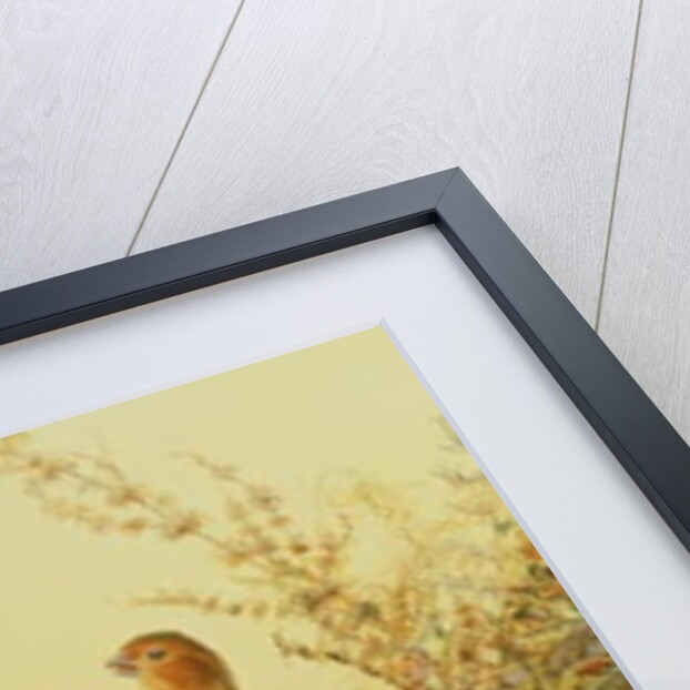 A covey of partridge in the bracken at sunset by Charles Whymper