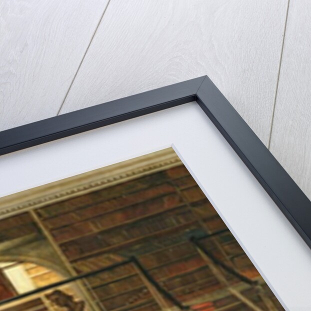 The interior of the Logan Library Philadelphia, with the librarian LLoyd Pearsall Smith at his desk, 1880 by George Bacon Wood