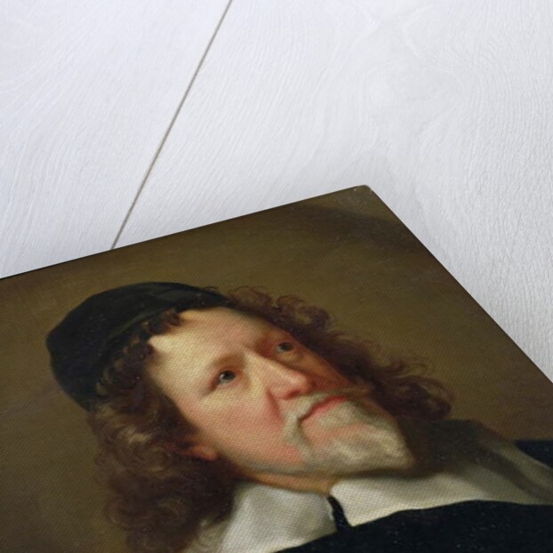 Portrait of Inigo Jones wearing a black tunic and cap by Jonathan Richardson