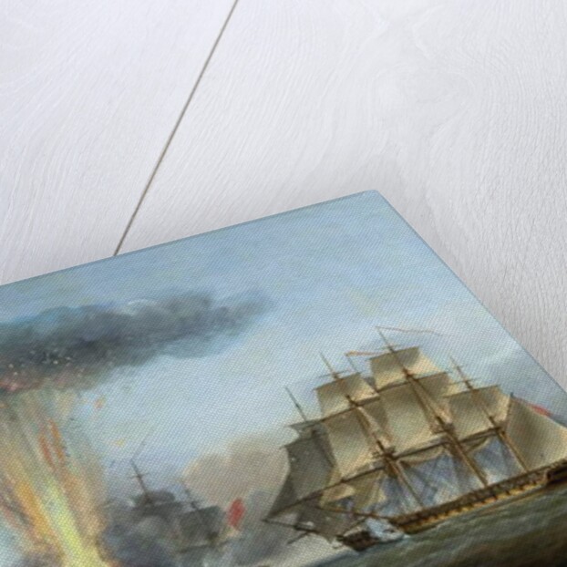 H.M.S. 'Lively' capturing the Spanish frigate 'Clara' off Cape St. Mary, c.1806 by Nicholas Pocock