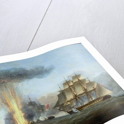 H.M.S. 'Lively' capturing the Spanish frigate 'Clara' off Cape St. Mary, c.1806 by Nicholas Pocock