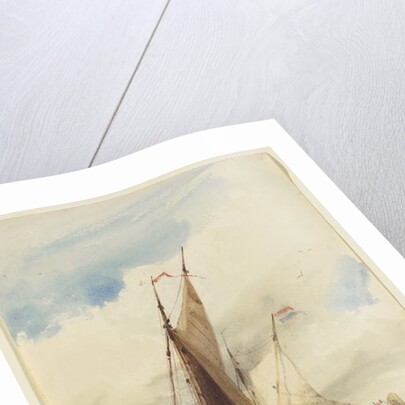 Dutch Fishing Vessels near the French Coast, 1825 by Richard Parkes Bonington