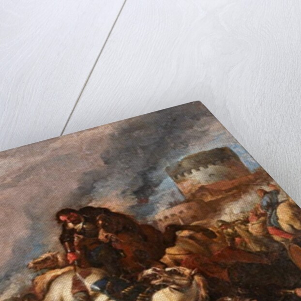 Battle between Knights and Turks by Il Borgognone