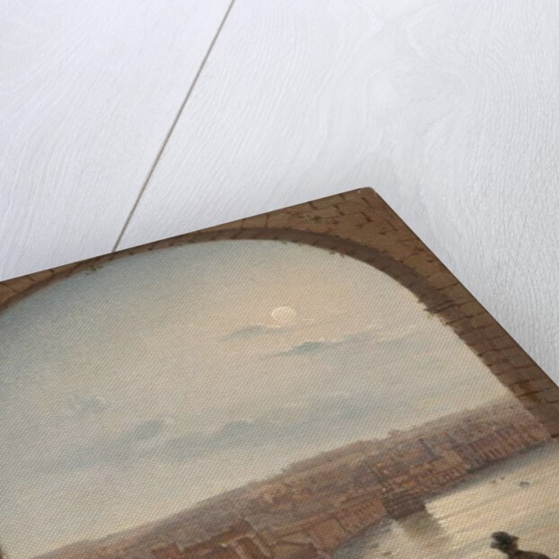 A Moonlit View of Fort St Angelo, Valletta, 1887 by Giancinto Gianni