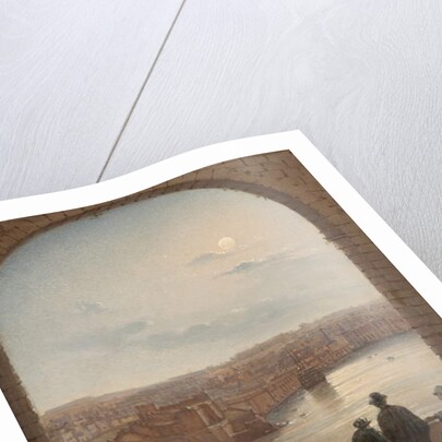 A Moonlit View of Fort St Angelo, Valletta, 1887 by Giancinto Gianni