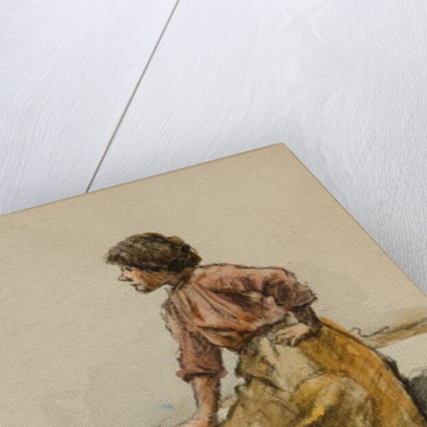 Study of a Girl on a Harbour Wall by Walter Langley