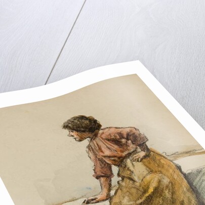 Study of a Girl on a Harbour Wall by Walter Langley