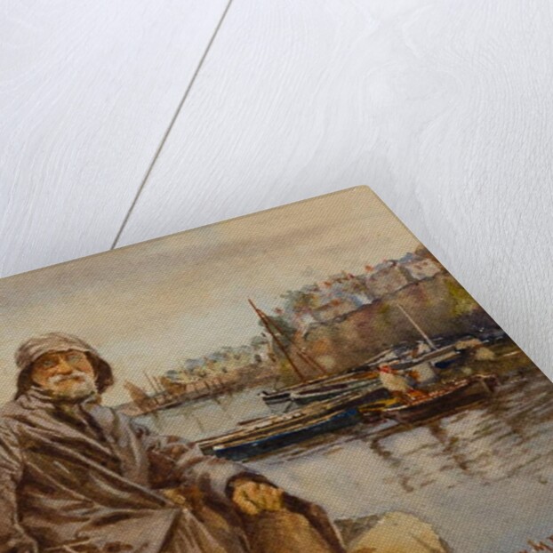 Fisherman on Newlyn Harbour Wall, 1920 by Henry Meynell Rheam