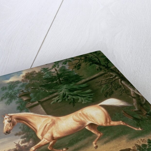 A Palomino frightened by an oncoming storm with a Spaniel, 1814 by Charles Towne