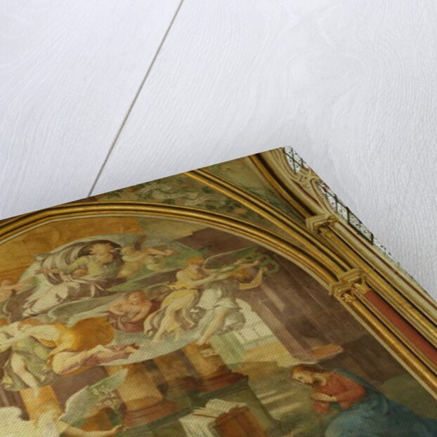 The West Wall of the Rayonnant chapel of the Abbey with The Annunciation, 16th-19th century by Francesco Primaticcio