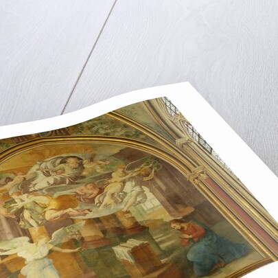 The West Wall of the Rayonnant chapel of the Abbey with The Annunciation, 16th-19th century by Francesco Primaticcio