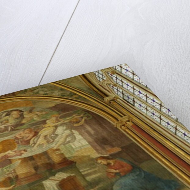 The West Wall of the Rayonnant chapel of the Abbey with The Annunciation , 16th-19th century by Francesco Primaticcio