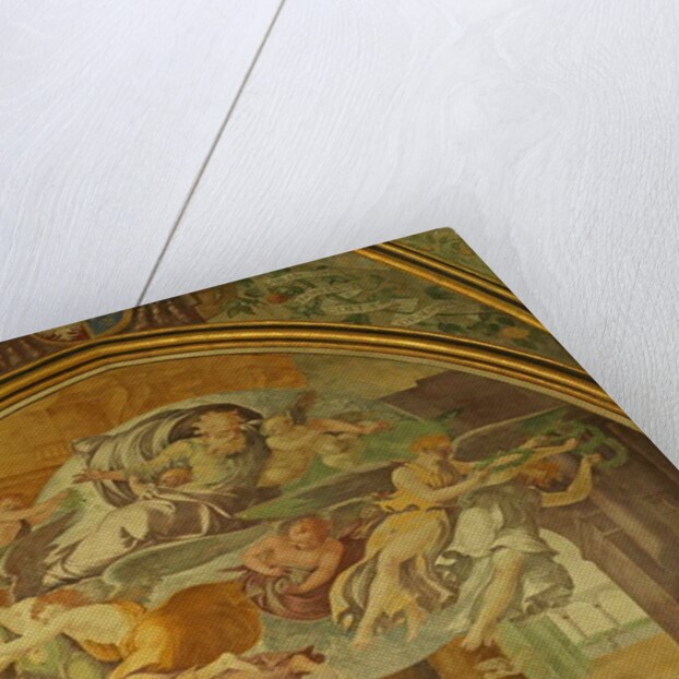 The West Wall of the Rayonnant chapel of the Abbey, detail above The Annunciation by Francesco Primaticcio