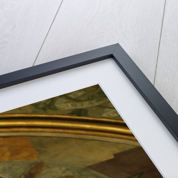 The West Wall of the Rayonnant chapel of the Abbey, detail above The Annunciation by Francesco Primaticcio