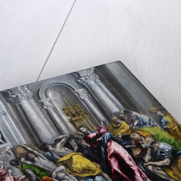 Christ driving the merchants from the temple painting by Domenikos Theotokopoulos dit Le Greco - Christ Driving the Traders from the Temple by El (1541-1614) Greco