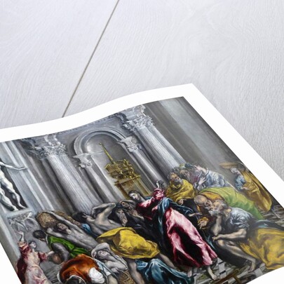 Christ driving the merchants from the temple painting by Domenikos Theotokopoulos dit Le Greco - Christ Driving the Traders from the Temple by El (1541-1614) Greco