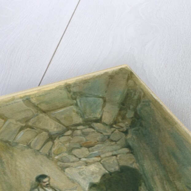 Rock-cut Conduit Under Robinson's Arch, Jerusalem, 1871 (w/c & pencil on paper by William 'Crimea' Simpson