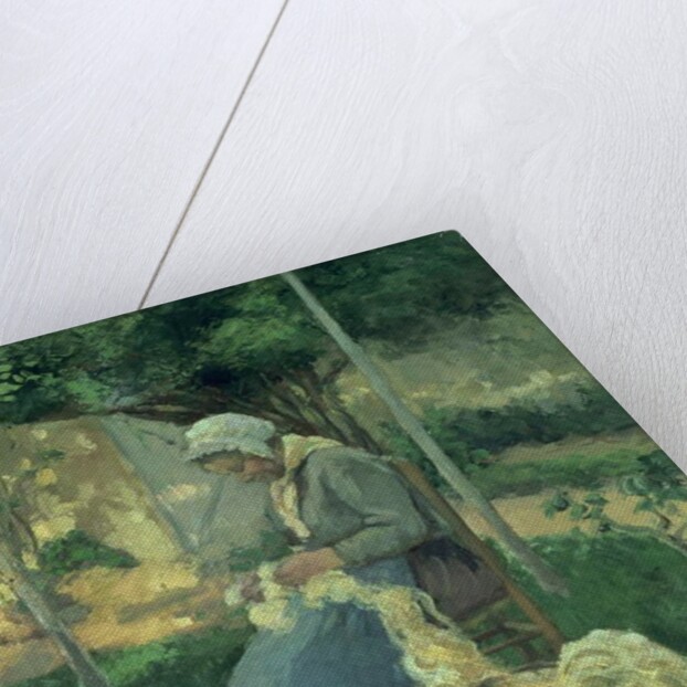 Female Peasant Carding Wool, 1875 by Camille Pissarro