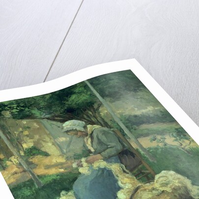 Female Peasant Carding Wool, 1875 by Camille Pissarro