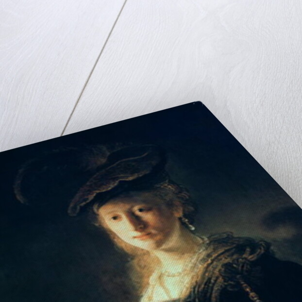 Young Woman in Fancy Dress by Rembrandt Harmensz. van Rijn