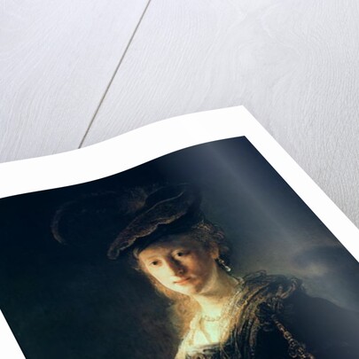 Young Woman in Fancy Dress by Rembrandt Harmensz. van Rijn