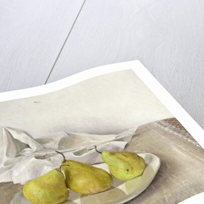 Three Pears on a Plate, Still Life, 1990 by Arthur Easton