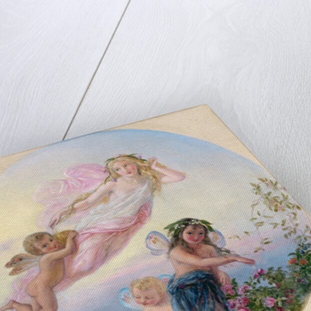 A Sylph and her Fairy Attendants Besprinkling the Early Morning Dew by Joseph Bouvier