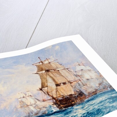 The Blockade of Toulon, the Action off Bandol in 1810, 1918 by Charles Edward Dixon