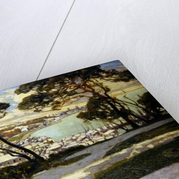 Newlyn, Penzance in the distance from Geoffrey Garnier's Garden by Alfred East