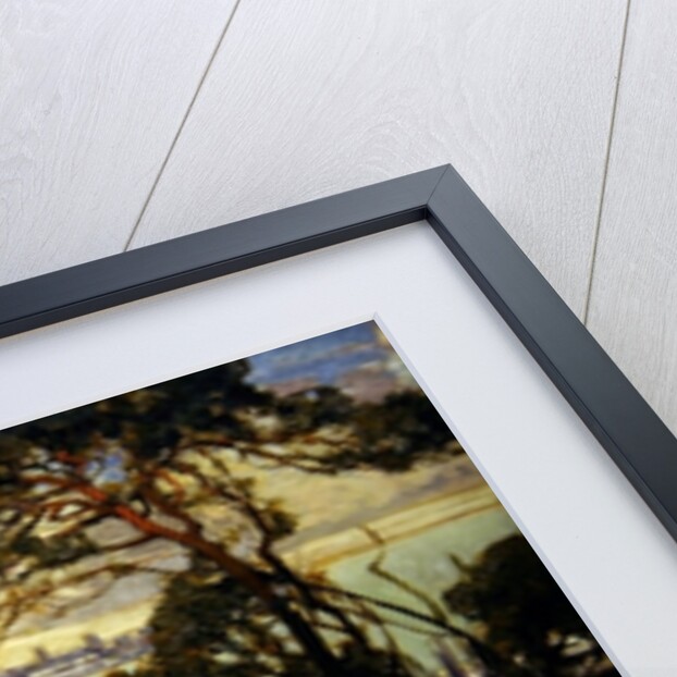 Newlyn, Penzance in the distance from Geoffrey Garnier's Garden by Alfred East