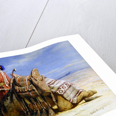 A Nomad and His Camel Resting in the Desert, 1874 by Carl Haag