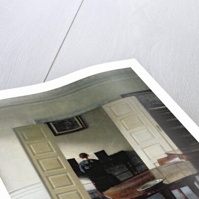 An Interior with a Woman Playing Piano, 1910 by Vilhelm Hammershoi