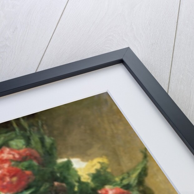 Peonies in a Vase on a Draped Table. 1895 by Georges Jeannin