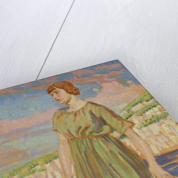 Portrait of Elizabeth Lipczinski with her dog Fanny, c.1911-12 by Derwent Lees