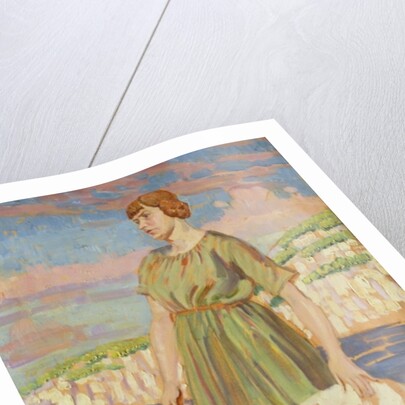 Portrait of Elizabeth Lipczinski with her dog Fanny, c.1911-12 by Derwent Lees